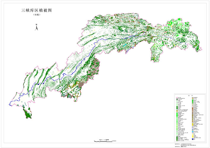 三峡库区植被分布图