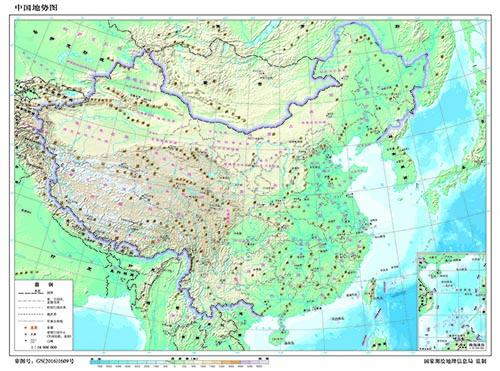 中国地势图